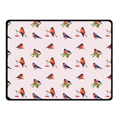 Bullfinches Sit On Branches Fleece Blanket (small) by SychEva