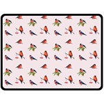 Bullfinches Sit On Branches Double Sided Fleece Blanket (Large)  80 x60  Blanket Front