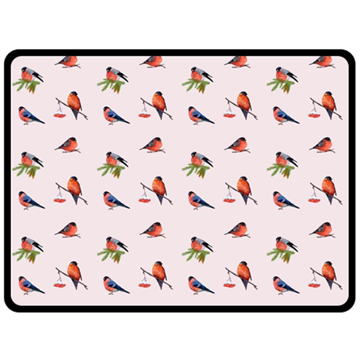 Bullfinches Sit On Branches Double Sided Fleece Blanket (Large) 