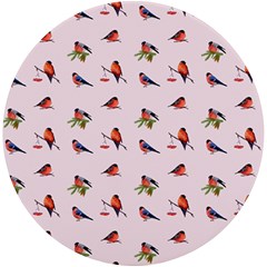 Bullfinches Sit On Branches Uv Print Round Tile Coaster by SychEva