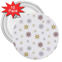 Magic Snowflakes 3  Buttons (10 Pack)  by SychEva