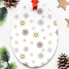 Magic Snowflakes Oval Ornament (two Sides) by SychEva