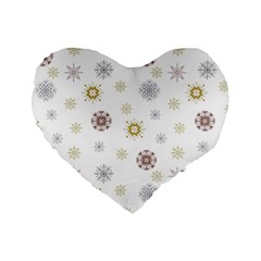 Magic Snowflakes Standard 16  Premium Heart Shape Cushions by SychEva