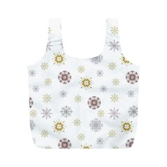 Magic Snowflakes Full Print Recycle Bag (m) by SychEva