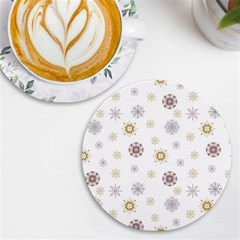 Magic Snowflakes Uv Print Round Tile Coaster by SychEva