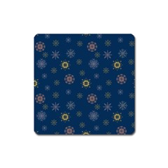 Magic Snowflakes Square Magnet