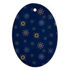 Magic Snowflakes Oval Ornament (two Sides) by SychEva