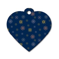 Magic Snowflakes Dog Tag Heart (One Side)