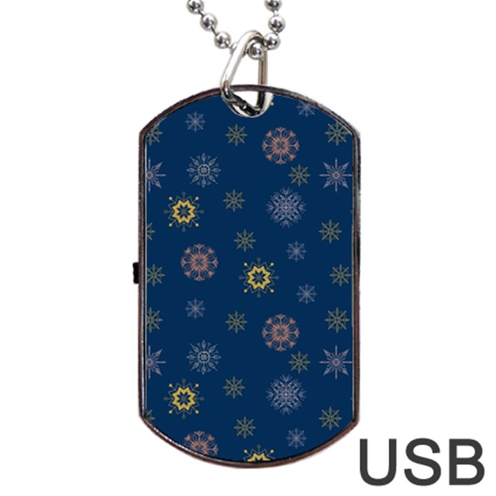 Magic Snowflakes Dog Tag USB Flash (Two Sides)