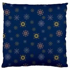 Magic Snowflakes Large Flano Cushion Case (Two Sides)