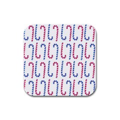 Christmas Candy Rubber Square Coaster (4 Pack) by SychEva