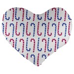 Christmas candy Large 19  Premium Heart Shape Cushions Front