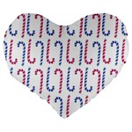 Christmas candy Large 19  Premium Heart Shape Cushions Back