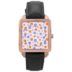 Colorful Balls Rose Gold Leather Watch  by SychEva