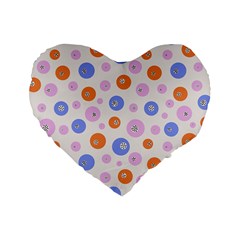 Colorful Balls Standard 16  Premium Flano Heart Shape Cushions by SychEva