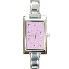 Multicolored Circles On A Pink Background Rectangle Italian Charm Watch by SychEva