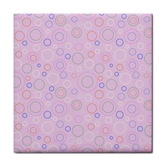 Multicolored Circles On A Pink Background Tile Coaster by SychEva