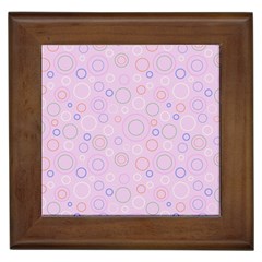 Multicolored Circles On A Pink Background Framed Tile by SychEva