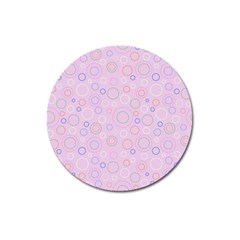 Multicolored Circles On A Pink Background Magnet 3  (round) by SychEva