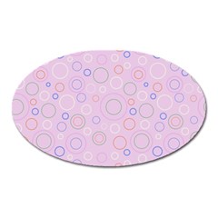 Multicolored Circles On A Pink Background Oval Magnet by SychEva