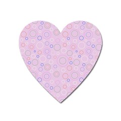 Multicolored Circles On A Pink Background Heart Magnet by SychEva