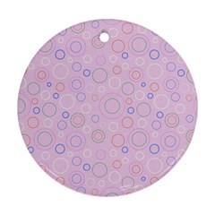 Multicolored Circles On A Pink Background Round Ornament (two Sides) by SychEva