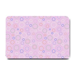 Multicolored Circles On A Pink Background Small Doormat  by SychEva