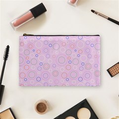 Multicolored Circles On A Pink Background Cosmetic Bag (medium) by SychEva