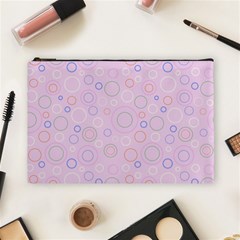 Multicolored Circles On A Pink Background Cosmetic Bag (large) by SychEva