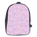 Multicolored Circles On A Pink Background School Bag (Large) Front