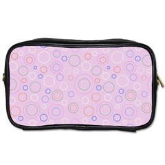 Multicolored Circles On A Pink Background Toiletries Bag (one Side) by SychEva