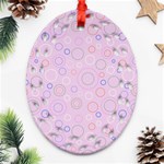 Multicolored Circles On A Pink Background Oval Filigree Ornament (Two Sides) Back