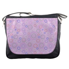 Multicolored Circles On A Pink Background Messenger Bag by SychEva