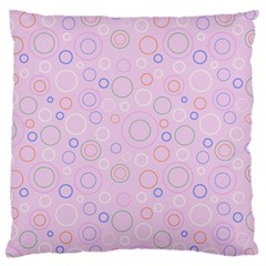 Multicolored Circles On A Pink Background Large Cushion Case (two Sides) by SychEva