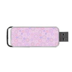 Multicolored Circles On A Pink Background Portable Usb Flash (one Side) by SychEva