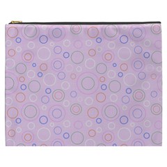 Multicolored Circles On A Pink Background Cosmetic Bag (xxxl) by SychEva