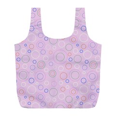 Multicolored Circles On A Pink Background Full Print Recycle Bag (l) by SychEva