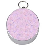 Multicolored Circles On A Pink Background Silver Compasses Front