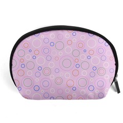 Multicolored Circles On A Pink Background Accessory Pouch (large) by SychEva