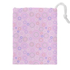 Multicolored Circles On A Pink Background Drawstring Pouch (4xl) by SychEva