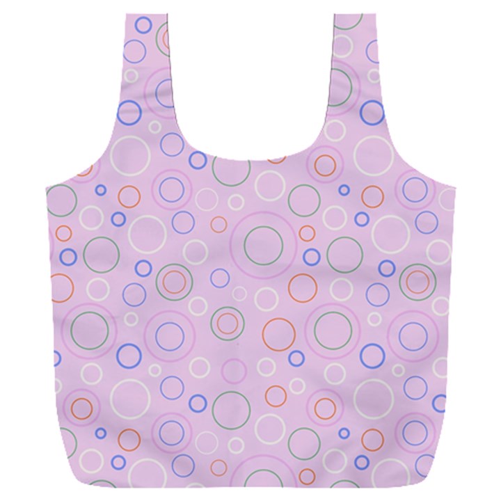 Multicolored Circles On A Pink Background Full Print Recycle Bag (XXL)