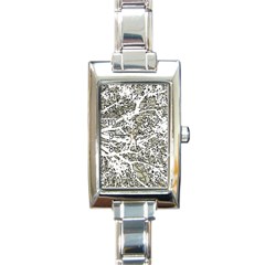 Linear Art Botanic Illustration Rectangle Italian Charm Watch