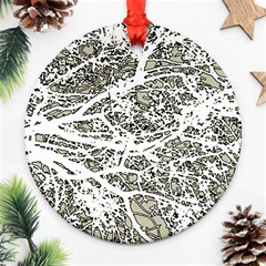 Linear Art Botanic Illustration Ornament (Round)