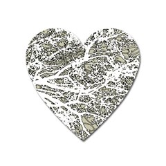 Linear Art Botanic Illustration Heart Magnet by dflcprintsclothing