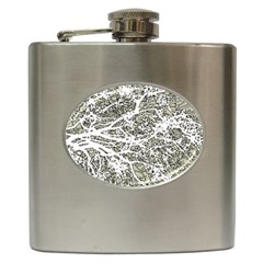 Linear Art Botanic Illustration Hip Flask (6 Oz) by dflcprintsclothing