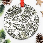 Linear Art Botanic Illustration Round Ornament (Two Sides) Front