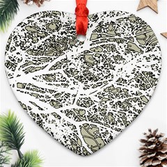 Linear Art Botanic Illustration Heart Ornament (Two Sides)