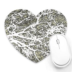 Linear Art Botanic Illustration Heart Mousepads