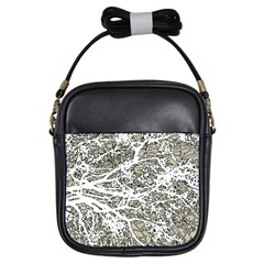 Linear Art Botanic Illustration Girls Sling Bag