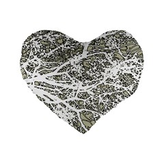 Linear Art Botanic Illustration Standard 16  Premium Heart Shape Cushions